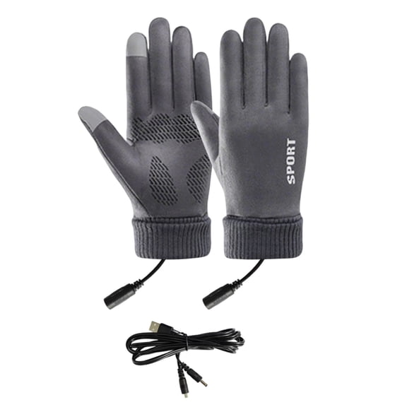 Cinvoph Heated Winter Gloves for Men Women Waterproof Rechargeable Anti Slip Warm Insulated Gloves for Snow Hiking Skiing Cycling Camping Sports Soccer Shooting Gaming, Gray