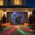 thumbnail image 3 of Dark Demon Warrior Breaking Wall Halloween Garage Door Banner Large Size Outdoor Garage Holiday Decor, 3 of 3