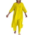 thumbnail image 2 of Wiyuqeen Womens Plus Size Cotton Lounge Sets Loose 3/4 Sleeve High Low Hem Tunics with Long Pants Plain Breathable Tracksuits Loungewear, 2 of 6