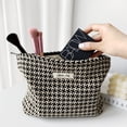 thumbnail image 2 of Bolsa de maquillaje STARDW Parallel Checkered para mujeres y niñas de lona, 2 of 6