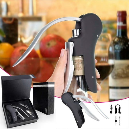 

XIAOFFENN Red Wine Corkscrew Wine Corkscrew Set Stainless Steel Vertical Corkscrew Gift Box Clearance