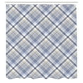 thumbnail image 2 of Ambesonne Gingham Shower Curtain, Traditional Stripes Irish, 69"Wx84"L, Ceil Blue Pale Mustard, 2 of 4
