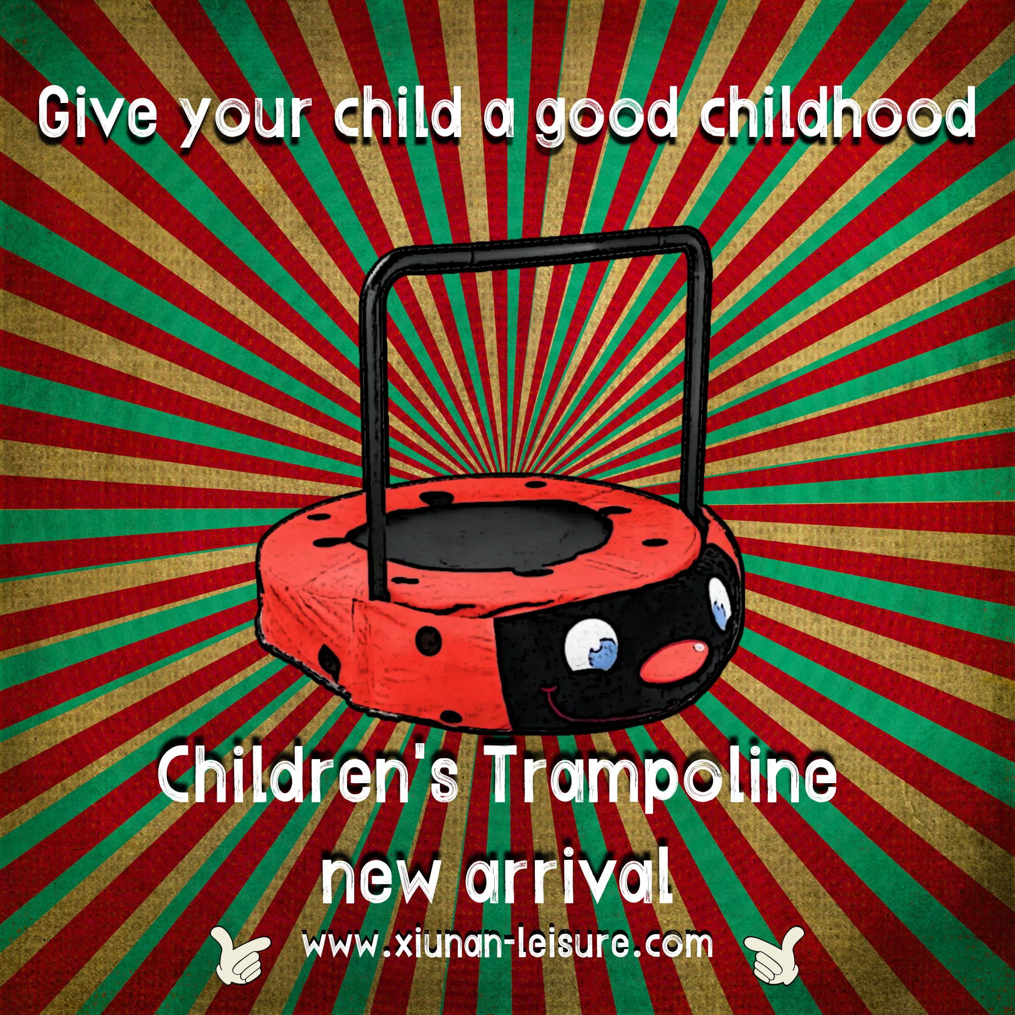 Seizeen 36’’ Kids Trampoline, Toddler Trampoline Foldable Rebounder with Handle, Mini Trampoline Ladybug Small Trampoline for Indoor Outdoor, Gift for 3-7 Years