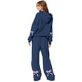 thumbnail image 2 of Bow Sweatpants Set for Women Bow Hoodie and Sweatpants Set for Women Bow Sweat Sets Sweat Set for Women Two Piece Bow Print Tracksuit Long Sleeve Hoodie Wide Leg Sweatpants 2 Piece Outfits, Navy-L, 2 of 6