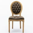 thumbnail image 2 of Brown Dining Chairs | Hand - made Pull - ups on Backrest for Dining | Solid Wood Construction | Spring + Foam Cushion, 2 of 7