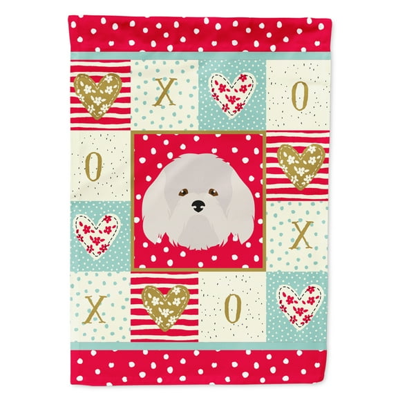 Carolines Treasures CK5192GF Coton de Tulear Love Flag Garden Size Small multicolor