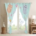 thumbnail image 4 of Cat 30%-50% Blackout Curtains 42"Wx84"L Cartoon Cats Curtains & Drapes Bedroom Cute Pet Animal Window Curtains,Pink Kawaii Cat Paw Print Window Treatments 2 Panels Teal Grey Yellow, 4 of 6