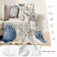 thumbnail image 5 of Navy Blue Coastal Blanket Soft Cozy Warm Throw Blanket for Couch, Plush Fuzzy Flannel Fleece Blankets for Sofa, Summer Beach Shell Starfish Vintage Bed Blankets Lightweight Gifts for Women, 50"x60", 5 of 9