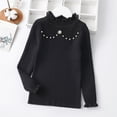 thumbnail image 2 of Toddler Baby Girls Knit Sweater Kids Ruffled Turtleneck Long Sleeve Fall Winter Warm Sweaters Pullover Tops 2-7 Years, 2 of 5