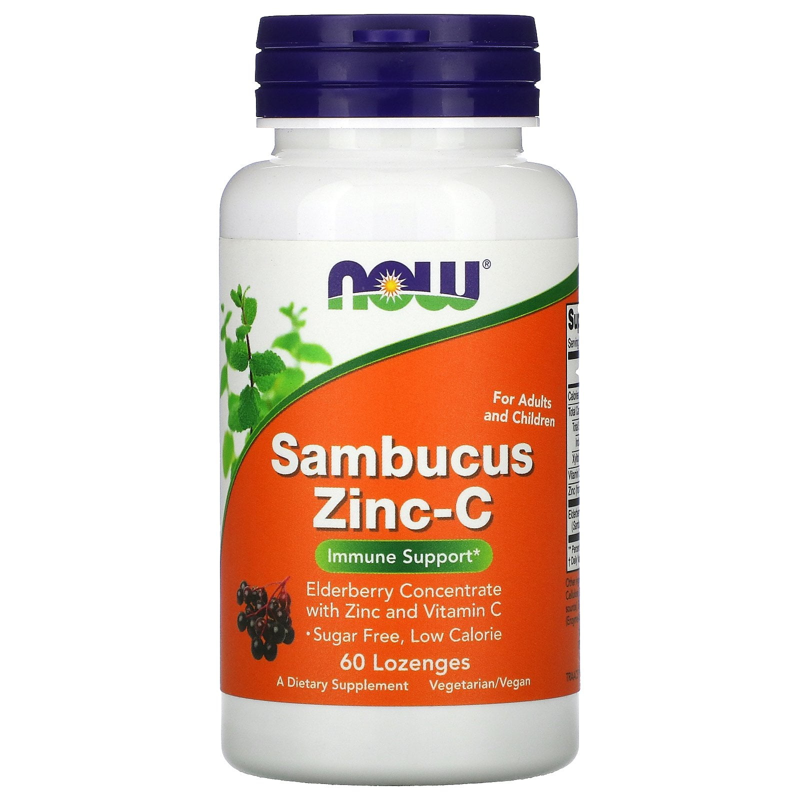 NOW Foods - Sambucus Zinc-C Immune Support - 60 Lozenges