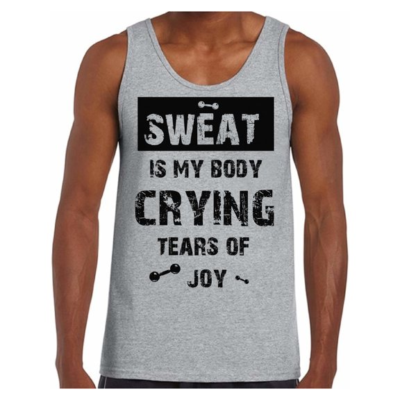 Funny Gym Tanks for Men Sweat is My Body Black Mens Tank Top Workout Theme Mens Gym Clothing Men Top Bodybuilding Motivation Tee Tops