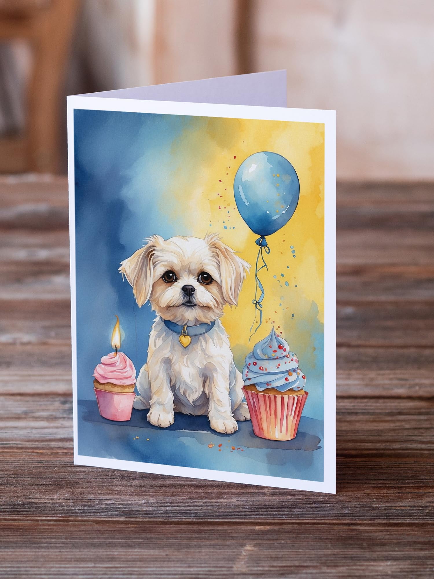 Carolines Treasures DAC7975GCA7P 5 x 7 in. Maltese Happy Birthday Greeting Cards - Pack of 8
