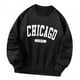 thumbnail image 3 of Sudadera con cuello redondo para hombre y mujer, ajuste holgado, sin capucha, informal, manga larga, jersey Negro, 3 of 8