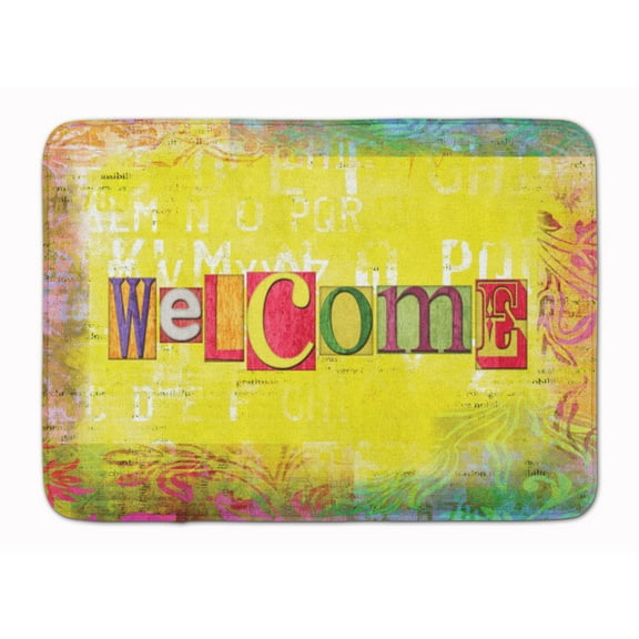 Artsy Welcome Machine Washable Memory Foam Mat