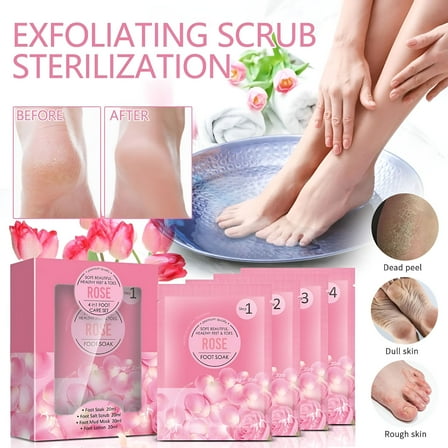 RAGUPEL Set Foot Kit Pedicure Foot Repair Spa Products At Home Spa Kit Pedicure In A Box 4 Step Foot Scrub,Foot Mask,Foot Lotion 20ml