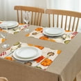thumbnail image 2 of Pumpkin Maple Leaf Linen Placemats Set Of 4 Thanksgiving Harvest Fall Autumn Durable Linen Placemats 12 X 18 Inch Fall Table Mats for Kitchen Dining Table Mats, 2 of 5