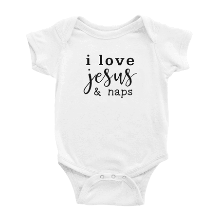 

I Love Jesus And Naps Funny Baby Jumpsuits Newborn ClothesBoy Girl Unisex
