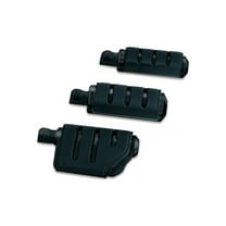 Kuryakyn 7562 Motorcycle Footpegs: Premium Trident Dually ISO Pegs with Male Mount Adapters, Gloss Black, 1 Pair