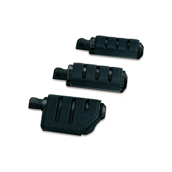 Kuryakyn 7562 Motorcycle Footpegs: Premium Trident Dually ISO Pegs with Male Mount Adapters, Gloss Black, 1 Pair