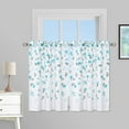 thumbnail image 2 of Kselythan，Summer curtains, yellow printed curtains, window curtains, watercolor floral leaf design curtains, kitchen bathroom pole pocket coffee shop curtains, 52 "W x 15", 2 of 7
