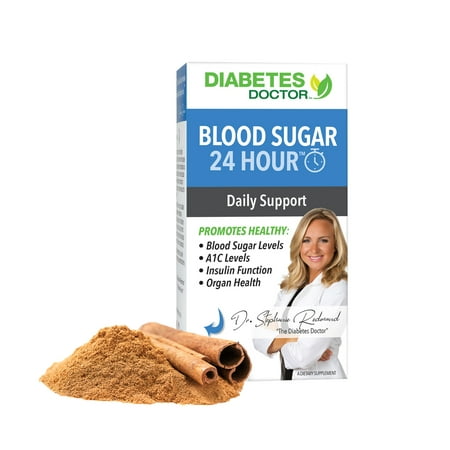 Blood Sugar 24 hour Daily Support Supplement, by Diabetes Doctor  - with Cinnamon, Chromium, &