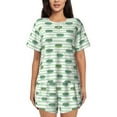 thumbnail image 1 of Balery Cute Crocodile Conjunto de Pijama para Mujer con Estampado, Dos Piezas de Manga Corta y Shorts, Ropa de Dormir Suave con Cuello Redondo y Bolsillos-X-Large, 1 of 6
