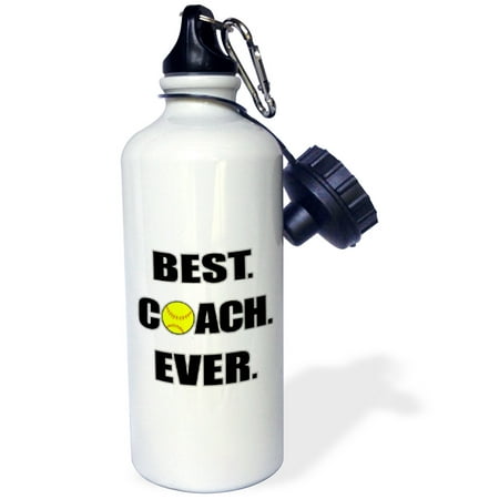 3dRose Softball Best Coach Ever, Sports Water Bottle,