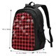 thumbnail image 5 of Balery Red Buffalo Plaid Mochila con carga USB para hombre y mujer - Mochila impermeable y antirrobo para laptop con puerto USB para viajes, trabajo, 5 of 7