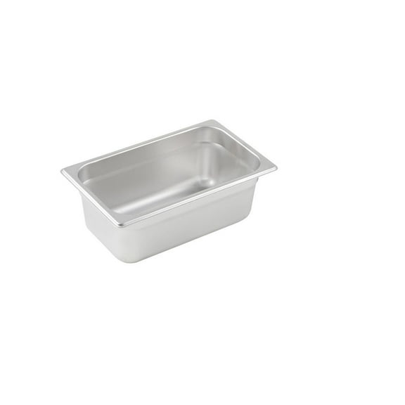 Winco SPJL-404, 4-Inch Deep, Quarter-Size Anti-Jamming Steam Table Pan, 25 Gauge, NSF
