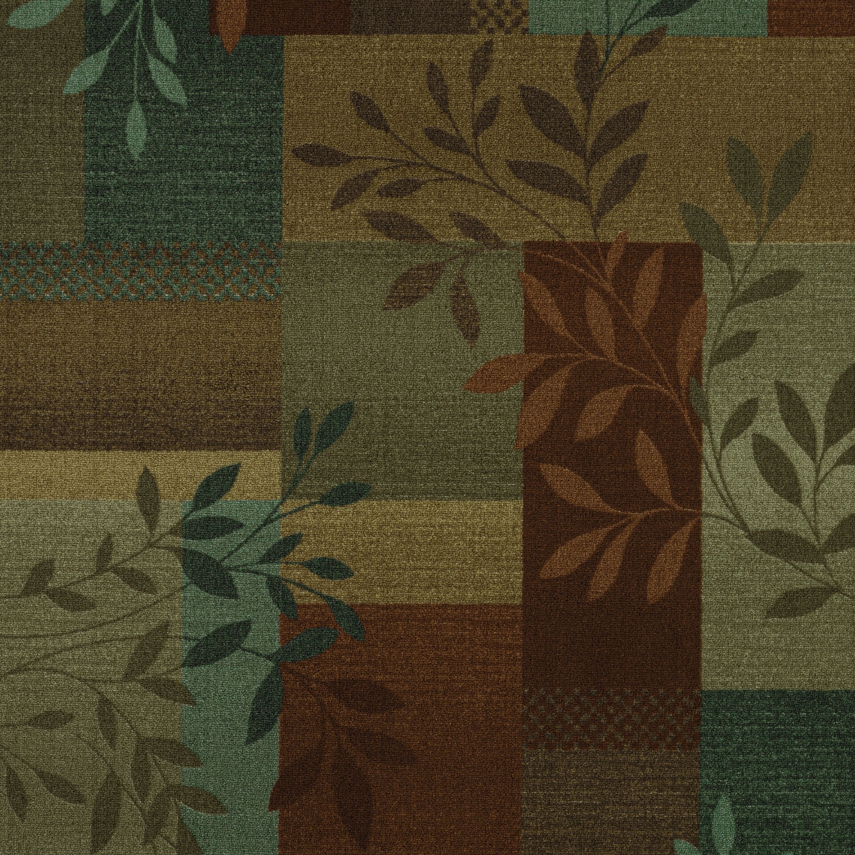 Mainstays Leaf Block Multicolor Indoor Area Rug, 7 ft x 10 ft