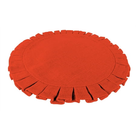 

Tangerine Jute Placemat Round Placemats Heat-Resistant Stain Resistant Table Mats for Dining Tables Rustic Table Mats Table Decor for Weddings Parties Holidays Set of 6