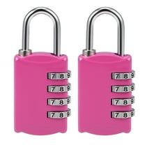 4 Digit Combination Padlock, 4mm Steel Shackle Code Padlocks Rose Red 2Pcs