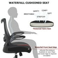 thumbnail image 2 of Ergonomic Office Task Chair with Waterfall Cushioned Seat and Flip Up Armrests, Mid Back Mesh Computer Chair Adjustable Executive Swivel Chair, 2 of 7