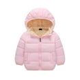 thumbnail image 4 of LNZGNM Girls Coats Winter 6-7Y Puffer Cozy Lightweight Jacket Fashion Windproof Puffy Outerwear with Hood Zip Up Long Sleeve Clothes for Play, Pink, 6-7Y, 4 of 4
