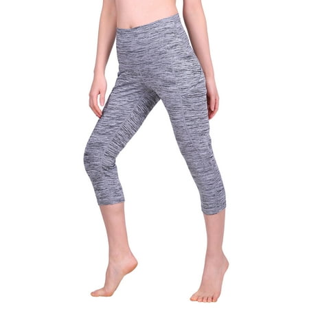 - HDE Women's Yoga Capris High Waist Pants Pocket Power Flex Workout Leggings