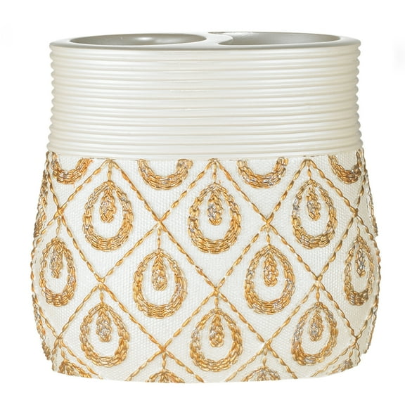 Popular Bath Seraphina Bathroom Toothbrush Holder- Beige/Gold