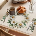 thumbnail image 3 of Placemat Set of 4 Daisy Floral Wreath Placemats for Dining Table Vintage Leaves Flower Washable Table Mats for Kitchen and Party Decor Indoor & Outdoor Use, 3 of 8