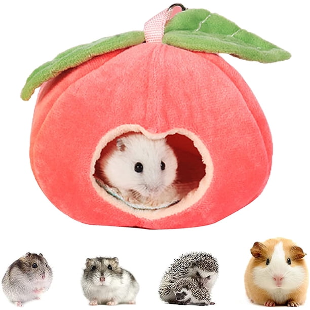 Pequeña casa de invierno para mascotas, nido para hámster con cojín extraíble, nidos suaves para ratas, cama para mascotas para conejillos de indias, erizos, ardillas, erizos y animales pequeños