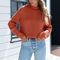 thumbnail image 6 of Qetyuw Crochet Knitted Sweater for Women Chunky Mock Neck Long Sleeve Pullover Sweaters Solid Color Casual Loose Fit Jumper, 6 of 6