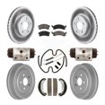 thumbnail image 1 of Transit Auto Front Rear Coated Disc Brake Rotors Ceramic Pads and Drum Kit (9Pc) for Car 2003-2005 Pontiac Sunfire Chevrolet Cavalier KGC-102222, 1 of 11