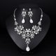 thumbnail image 1 of HomeKingdee Fashion Butterfly White Rhinestone Glass Flower Necklace and Earrings Set - Alloy Jewelry for Women Wedding Party Bars Accessories, 1 of 5