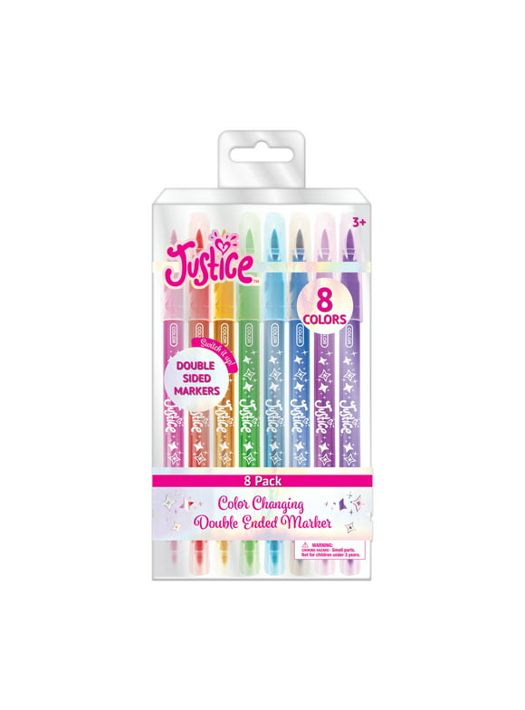 Justice Color Changing Double Ended Art Markers, Multiple Colors, 8 Count