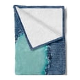 thumbnail image 2 of Navy and Teal Soft Flannel Fleece Throw Blanket, Ripped Themed Image Heart Shapes Lover Romance Valentines Day, Cozy Plush for Indoor and Outdoor Use, 70" x 90", Navy Blue and Seafoam, by Ambesonne, 2 of 5