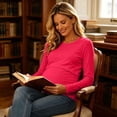 thumbnail image 4 of Bixock Women's Maternity Nursing Top Long Sleeve Maternity Shirt Crew Neck Maternity Blouse Casual Pregnant Top Maternity Clothings, 4 of 9
