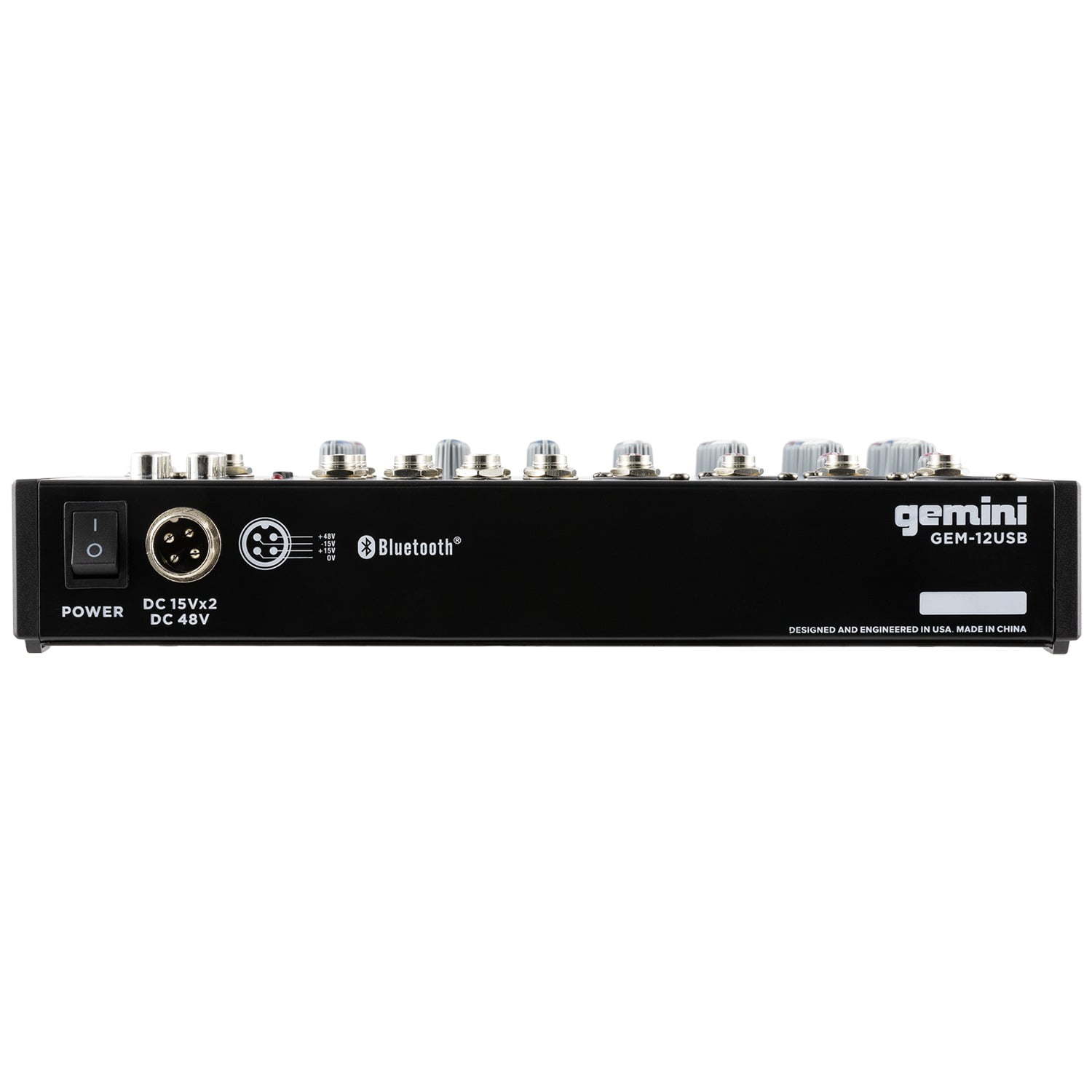 Gemini GEM-12USB Compact 12-Channel Bluetooth Mixer & DJX-500 Over-Ear Professional DJ Headphones, Black and Silver & GMU-M100 UHF Single Wireless Microphone System, 843631170922
