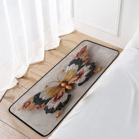 39x20 Inch Non-Slip Floor Mat Hallway Runner Rug Entrance Floor Mat Runner for Kitchen and Living Room Gorgeous Colors Butterfly