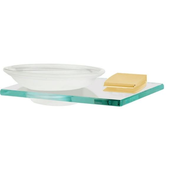 Alno A7430 Manhattan Frosted Glass Soap Dish - Brass