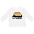 thumbnail image 3 of Inktastic Baltimore Maryland Skyline Sunset Boys or Girls Long Sleeve Toddler T-Shirt, 3 of 5