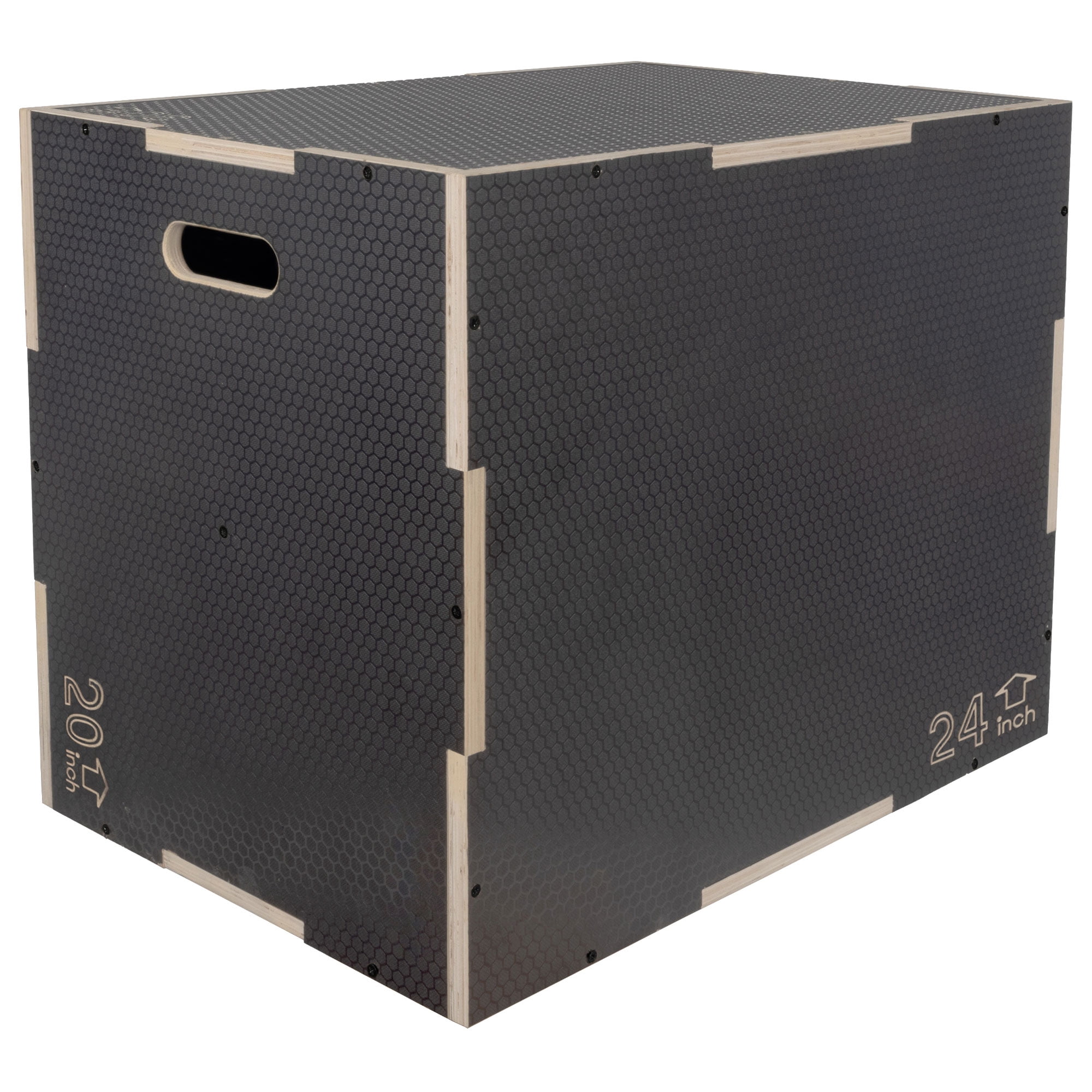 Signature Fitness 30" x 24" x 20" Plyo Box Non-Slip Jump Platform, Home Gym Workout, Gray