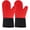 Red Dark, variant on HEETLY 13.6-Inch Extra Long Waterproof Silicone Oven Mitts, 1 Pair, 500°F Heat Resistant for BBQ, Baking & Cooking, Red